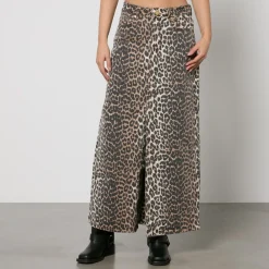 Skirts|Skirts|Ganni Leopard-Print Denim Maxi Skirt - EU 34/UK 6