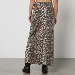Skirts|Skirts|Ganni Leopard-Print Denim Maxi Skirt - EU 34/UK 6