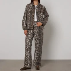 Jeans|Co-Ord Sets|Ganni Leopard-Print Izey Denim Jeans - 26