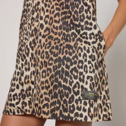 Dresses|Dresses|Dr. Martens Ganni Leopard-Print Nylon Mini Dress - UK 6