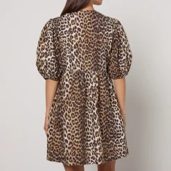 Dresses|Dresses|Ganni Leopard-Print Organic Cotton Mini Dress - EU 34/UK 6