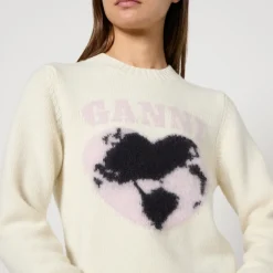 Loungewear|T-Shirts And Tops|Samsøe Samsøe Ganni Logo Graphic Intarsia-Knit Jumper - XS