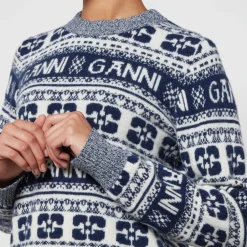 Knitwear|Dr. Martens Ganni Logo-Intarsia Wool-Blend Jumper - XS