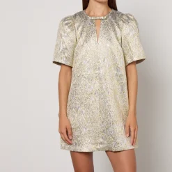 Dresses|Dresses|Self-Portrait Ganni Metallic Cloqué Mini Dress - UK 6