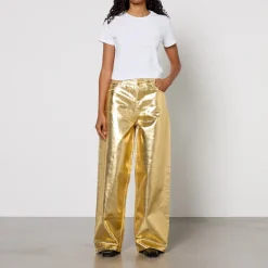 Jeans|Dr. Martens Ganni Metallic Denim Wide-Leg Jeans - W25