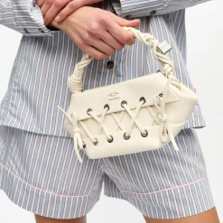 Bags|Dr. Martens Ganni Mini Eyelets Lace-Up Leather-Blend Bou Bag