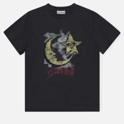 Loungewear|T-Shirts And Tops|Ganni Moonlight Cotton-Jersey T-shirt - XS
