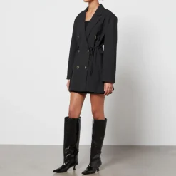Jackets|Coats|Ganni Oversized Crepe Double-Breasted Blazer - L/XL