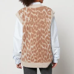Knitwear|Weekend Max Mara Ganni Oversized Leopard-Jacquard Vest - XXS/XS