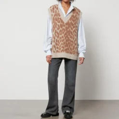 Knitwear|Weekend Max Mara Ganni Oversized Leopard-Jacquard Vest - XXS/XS