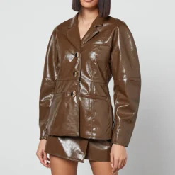 Jackets|Coats|Castañer Ganni Patent Faux Leather Blazer - EU 36/UK 8