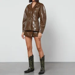 Jackets|Coats|Castañer Ganni Patent Faux Leather Blazer - EU 36/UK 8
