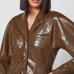 Jackets|Coats|Castañer Ganni Patent Faux Leather Blazer - EU 36/UK 8