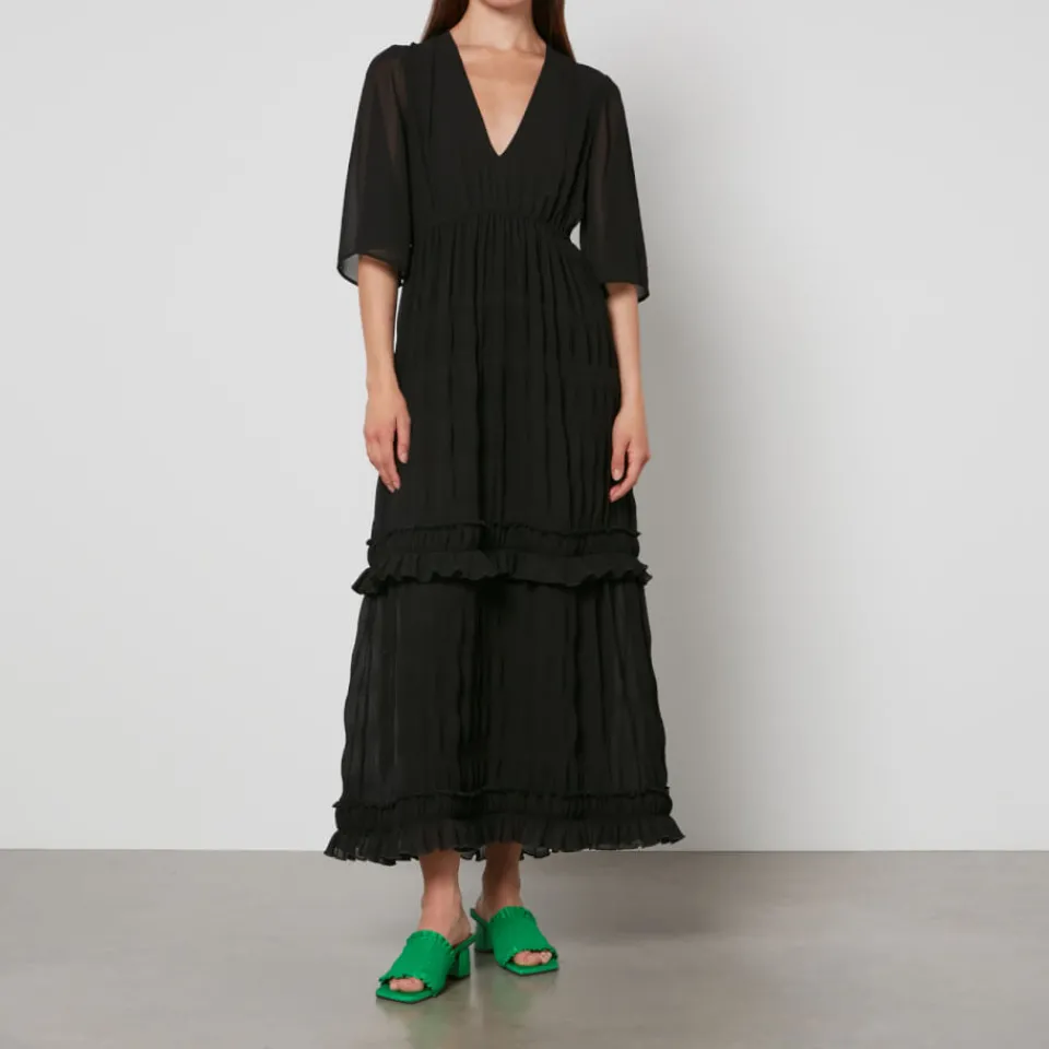 Dresses|Dresses|Ganni Plissé-Georgette Midi Dress - EU 34/UK 6