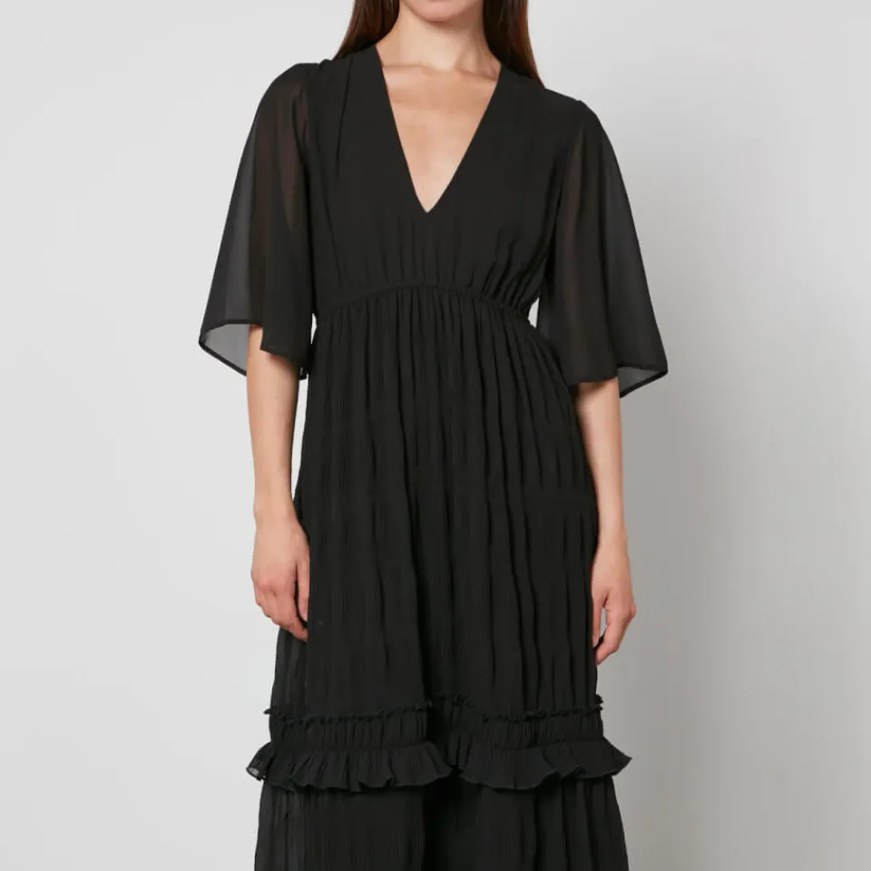 Dresses|Dresses|Ganni Plissé-Georgette Midi Dress - EU 34/UK 6