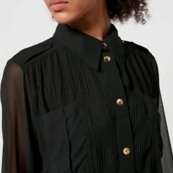 Dresses|Dresses|Ganni Plissé-Georgette Shirt Dress - EU 34/UK 6