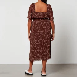 Dresses|Dresses|Dr. Martens Ganni Printed Plissé-Georgette Midi Dress - EU 36/UK 8