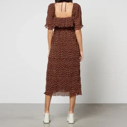 Dresses|Dresses|Dr. Martens Ganni Printed Plissé-Georgette Midi Dress - EU 36/UK 8