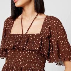 Dresses|Dresses|Dr. Martens Ganni Printed Plissé-Georgette Midi Dress - EU 36/UK 8