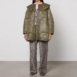 Jackets|Coats|RAINS Ganni Quilted Nylon Midi Jacket - S,M