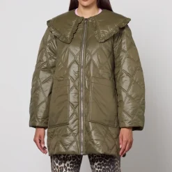 Jackets|Coats|RAINS Ganni Quilted Nylon Midi Jacket - S,M