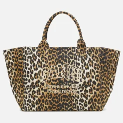 Holiday Bags|Bags|Ganni Recycled Cotton-Canvas XXL Shopper Bag