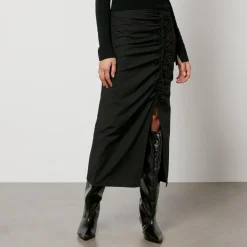Skirts|Skirts|Ganni Ruched Crepe Midi Skirt - EU 36/UK 8