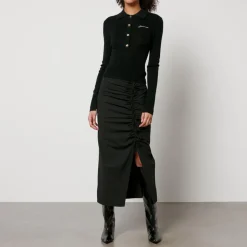 Skirts|Skirts|Ganni Ruched Crepe Midi Skirt - EU 36/UK 8