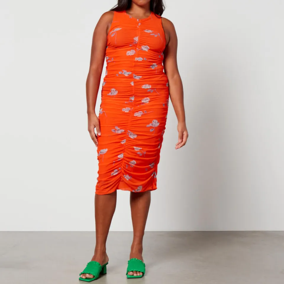Dresses|Dresses|Ganni Ruched Recycled Jersey Midi Dress - EU 40/UK 12