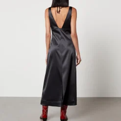 Dresses|Dresses|Stine Goya Ganni Satin Halterneck Midi Dress - EU 38/UK 10