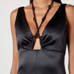 Dresses|Dresses|Stine Goya Ganni Satin Halterneck Midi Dress - EU 38/UK 10