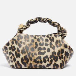 Bags|Ganni Small Bou Leopard-Print Leather-Blend Bag