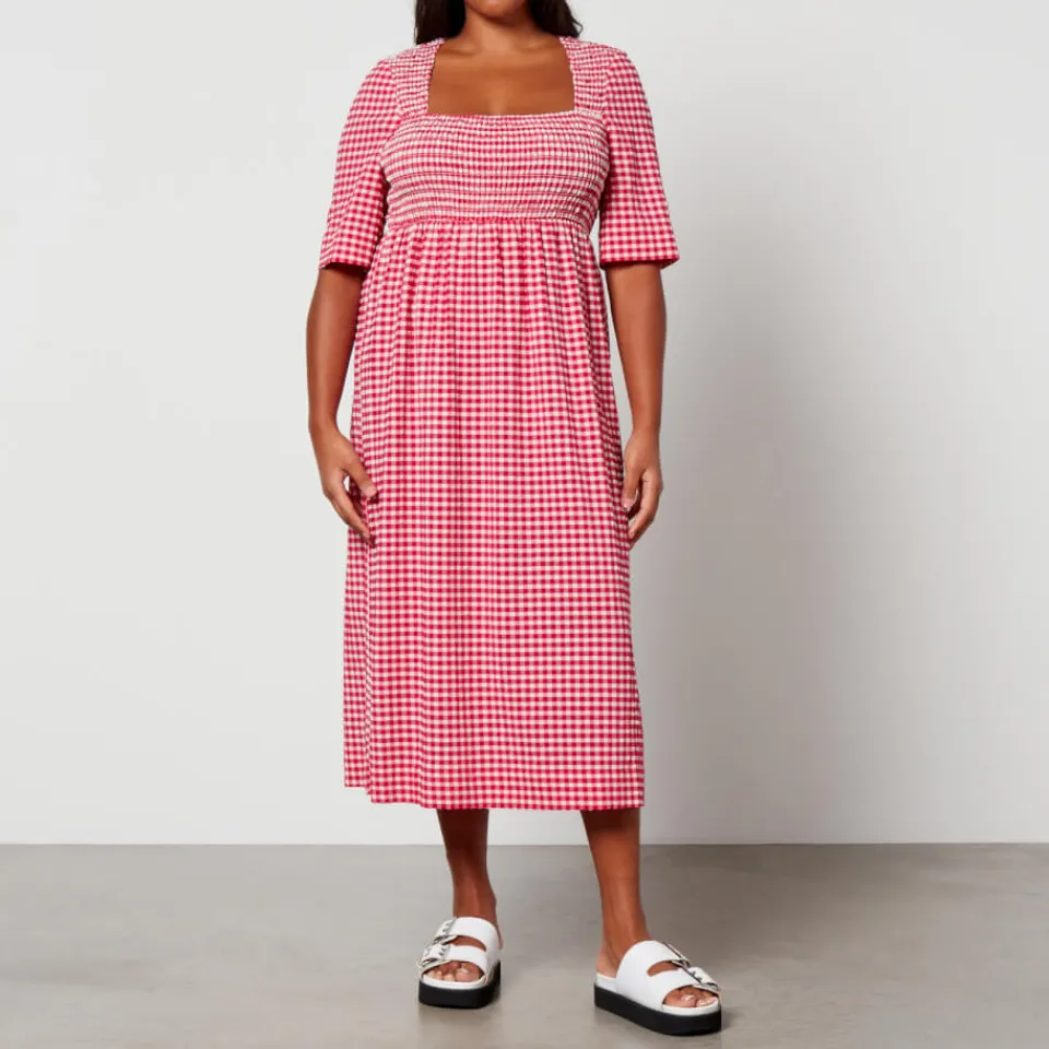 Dresses|Dresses|Anni Lu Ganni Smocked Checked Seersucker Dress - EU 34/UK 6