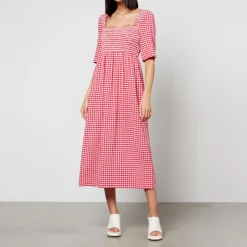 Dresses|Dresses|Anni Lu Ganni Smocked Checked Seersucker Dress - EU 34/UK 6