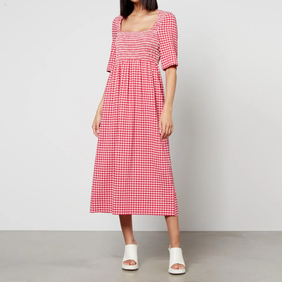 Dresses|Dresses|Anni Lu Ganni Smocked Checked Seersucker Dress - EU 34/UK 6