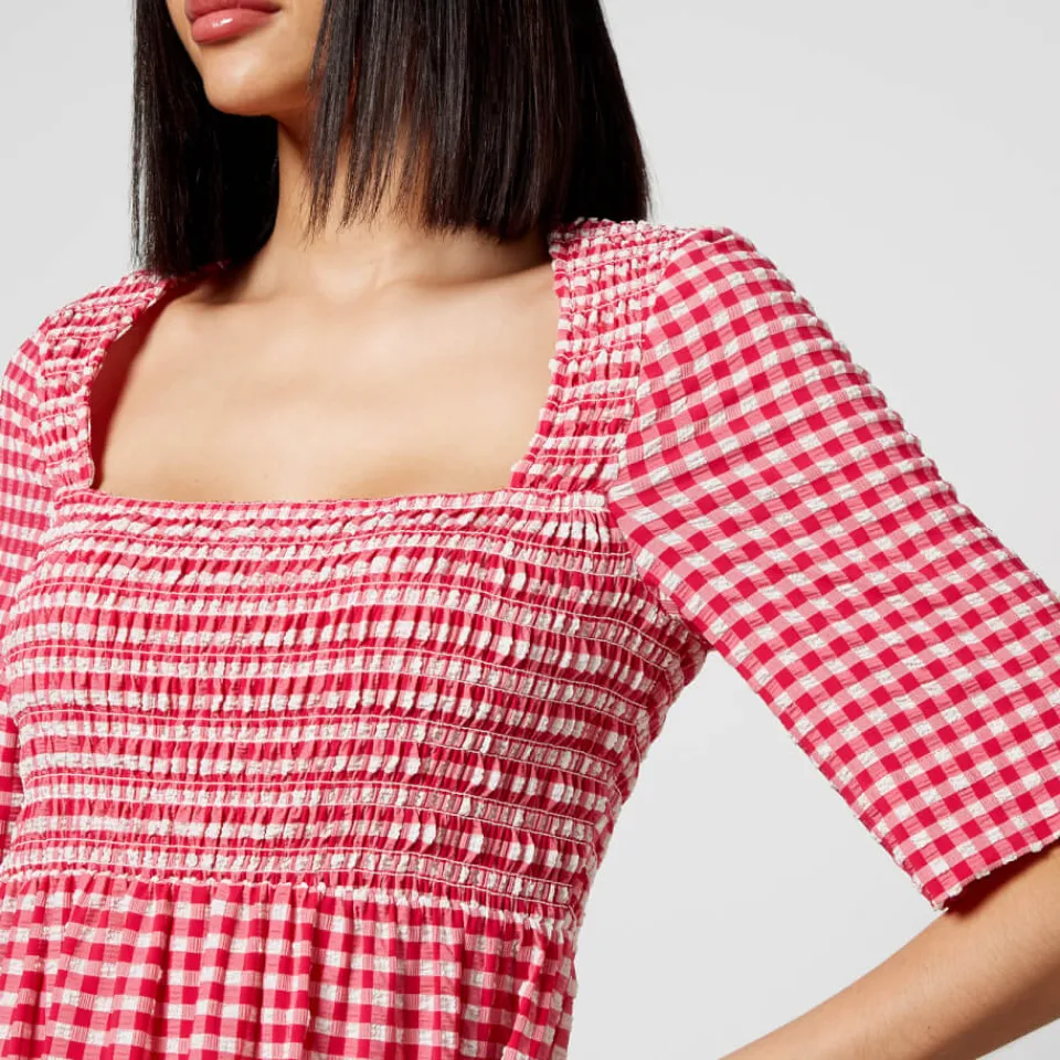 Dresses|Dresses|Anni Lu Ganni Smocked Checked Seersucker Dress - EU 34/UK 6