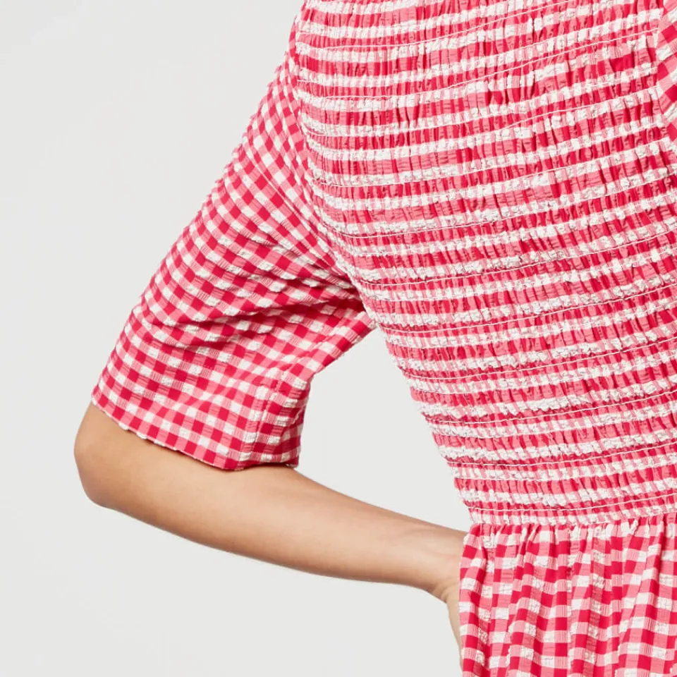 Dresses|Dresses|Anni Lu Ganni Smocked Checked Seersucker Dress - EU 34/UK 6