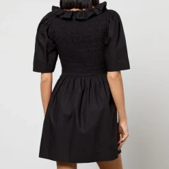 Dresses|Dresses|Marant Etoile Ganni Smocked Cotton-Poplin Mini Dress - EU 34/UK 6