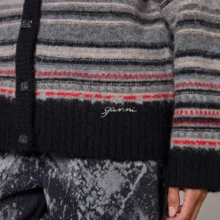 Knitwear|Dr. Martens Ganni Striped Boxy Wool-Blend Cardigan - XS