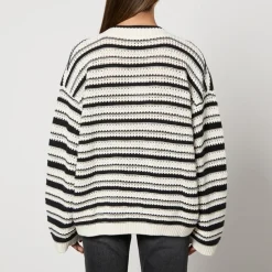 Loungewear|T-Shirts And Tops|Coach Ganni Striped Crocheted Cotton Jumper - XXS/XS