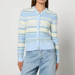 Knitwear|Ganni Striped Intarsia-Knit Cardigan - XS