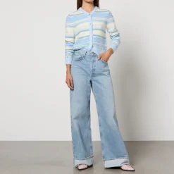 Knitwear|Ganni Striped Intarsia-Knit Cardigan - XS