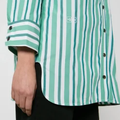 Co-Ord Sets|T-Shirts And Tops|Vagabond Shoemakers Ganni Striped Organic Cotton Shirt - EU 34/UK 6
