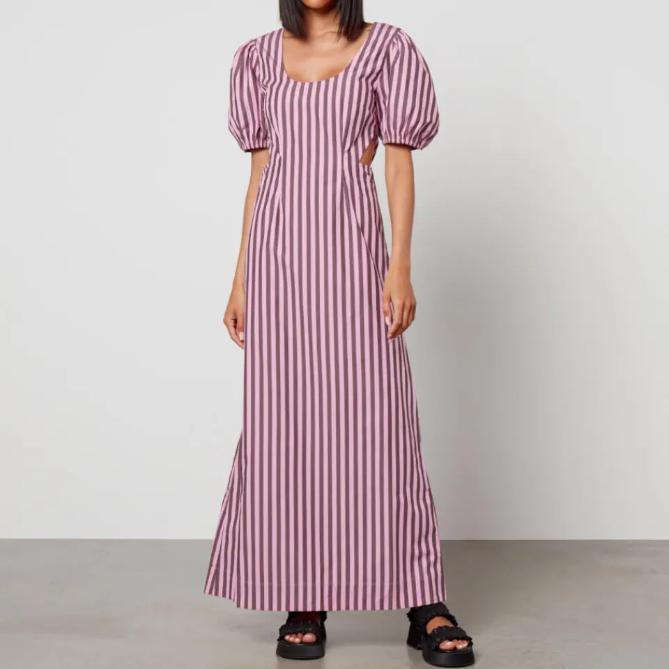 Dresses|Dresses|ROTATE Birger Christensen Ganni Striped Organic Cotton Midi Dress - EU 34/UK 6