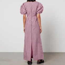 Dresses|Dresses|ROTATE Birger Christensen Ganni Striped Organic Cotton Midi Dress - EU 34/UK 6