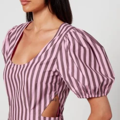 Dresses|Dresses|ROTATE Birger Christensen Ganni Striped Organic Cotton Midi Dress - EU 34/UK 6