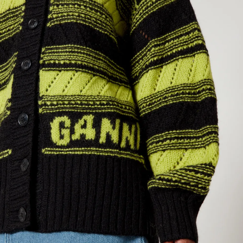 Knitwear|Dr. Martens Ganni Striped Organic Wool Cardigan - XS