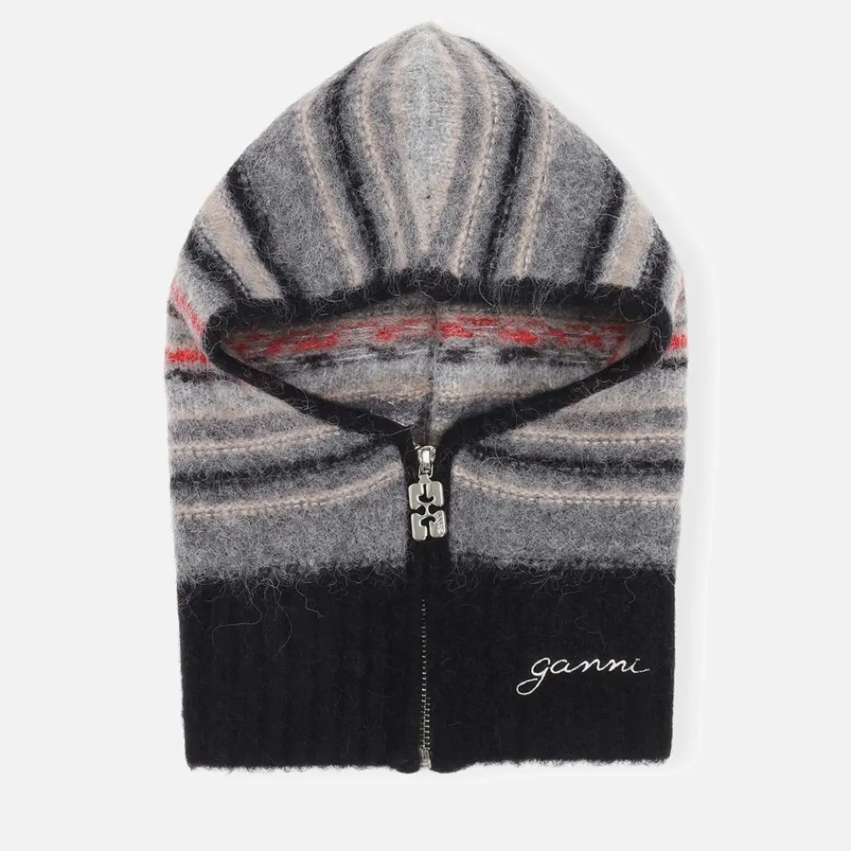 Scarves|Dr. Martens Ganni Striped Soft Wool-Blend Zip Balaclava