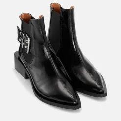 Boots|Dr. Martens Ganni Women's Buckled Faux Leather Chelsea Boots - UK 3