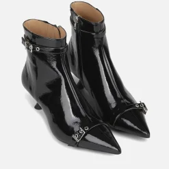 Boots|Dr. Martens Ganni Women's Eyelets Leather Kitten Heeled Boots - UK 3